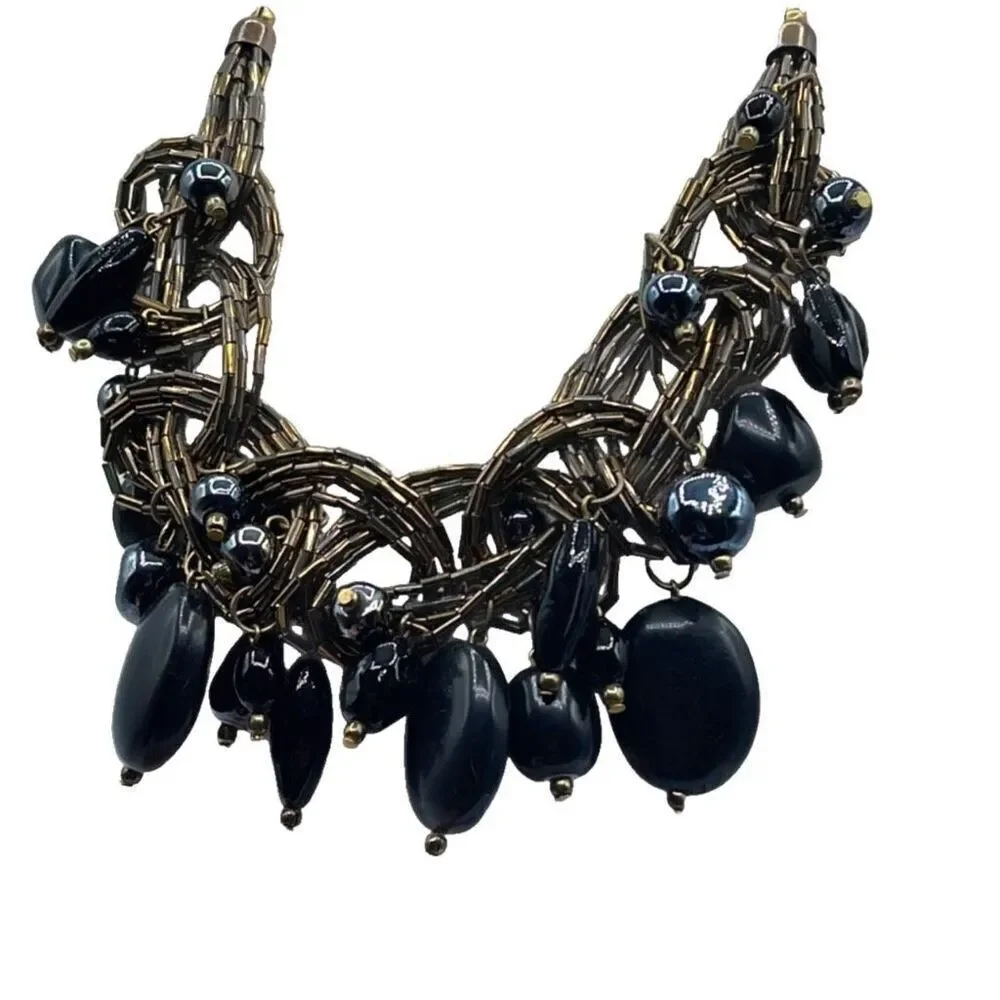 Bohemian inspired statement necklace  bold chunky textured